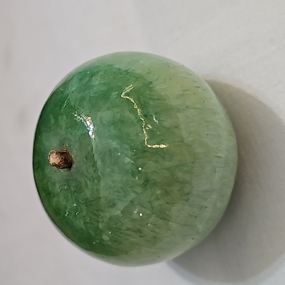 Art Glass Apple Paperweight Green jade